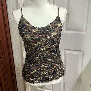 Y2k Elegant camo Multicolor Textured Women's tank Top Size:M